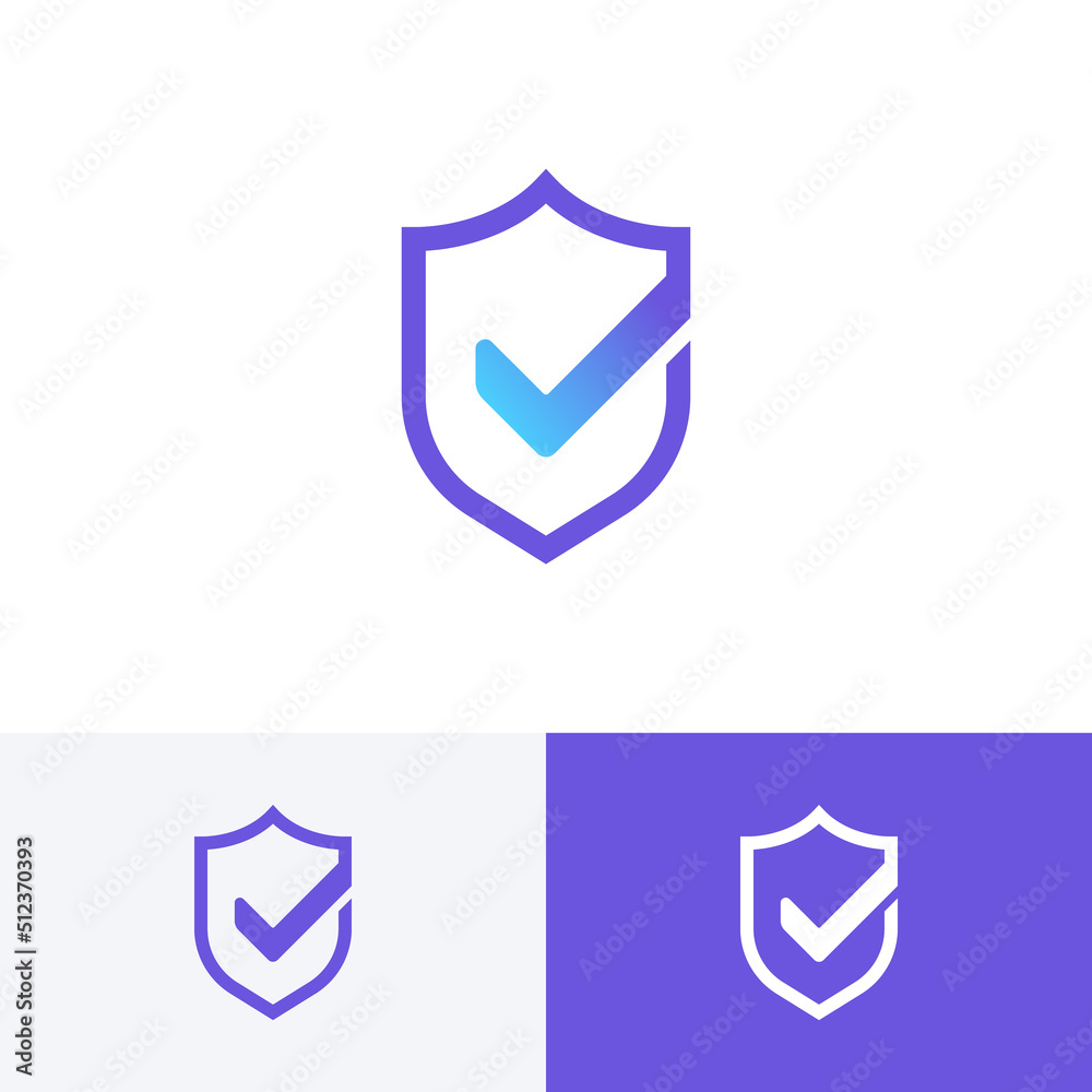 Shield logo of Protect security line check icon and vector design template Shield logo of Protect security line check icon and vector design template