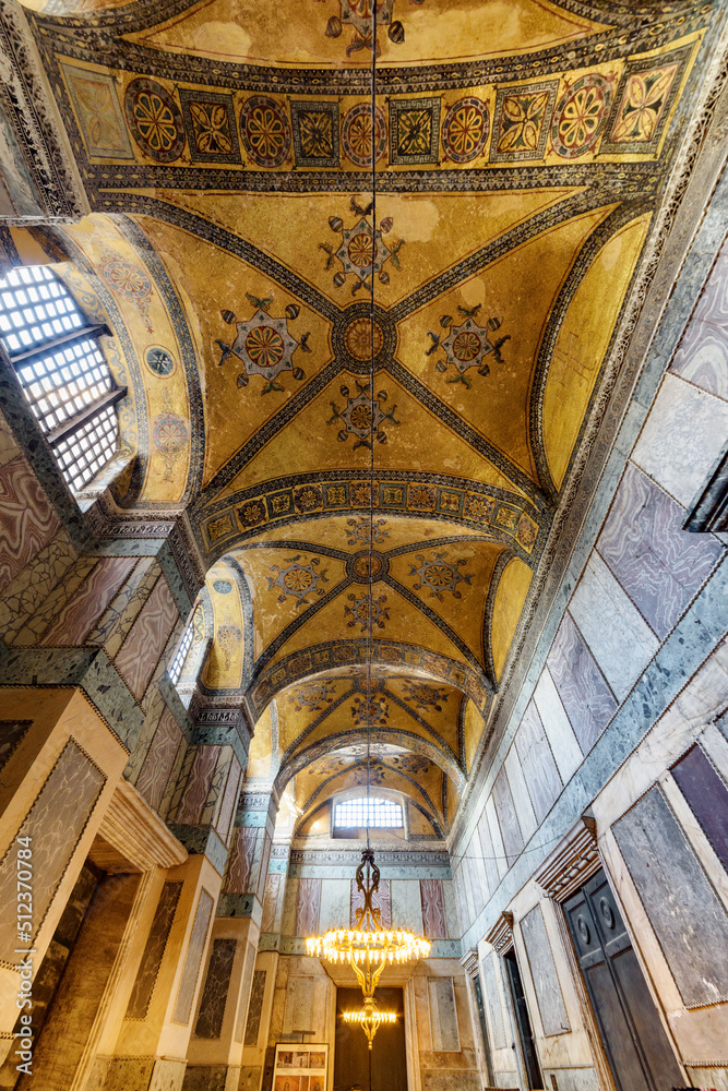 Interior of the inner narthex in the Hagia Sophia, Istanbul