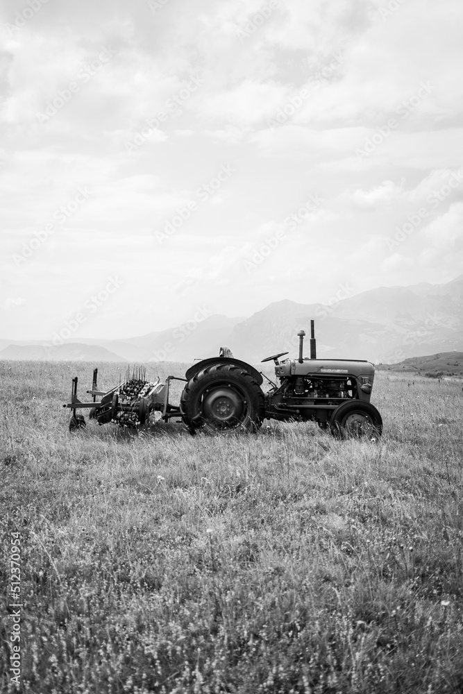 Fototapeta premium old tractor in field