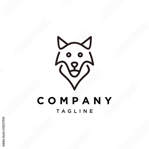 Wolf head logo vector icon design template