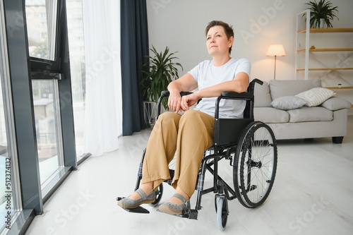 Senior woman on a wheelchair