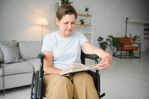 Senior woman on a wheelchair © Serhii