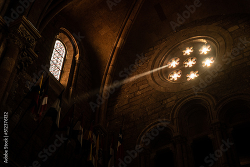 Fotobehang Light coming through an old church window