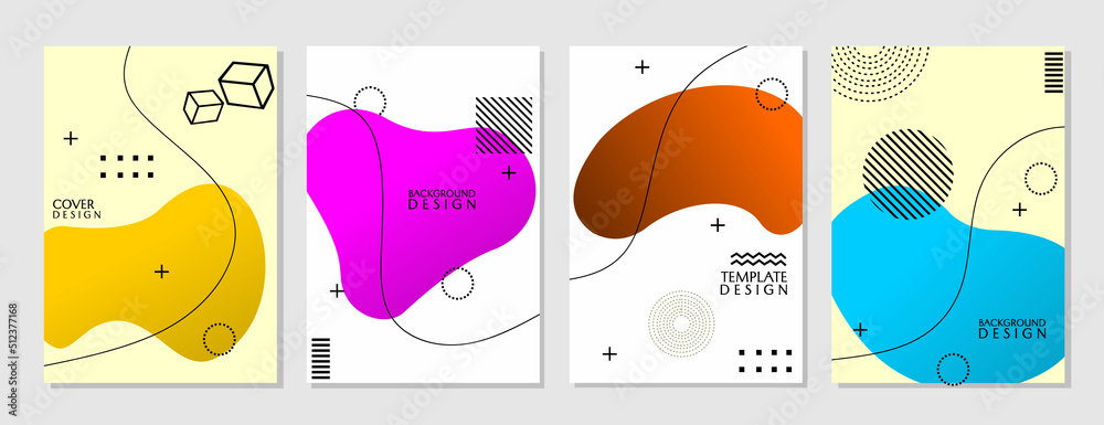 set of trendy and modern cover templates. abstract background design with fluid shape elements. design for business