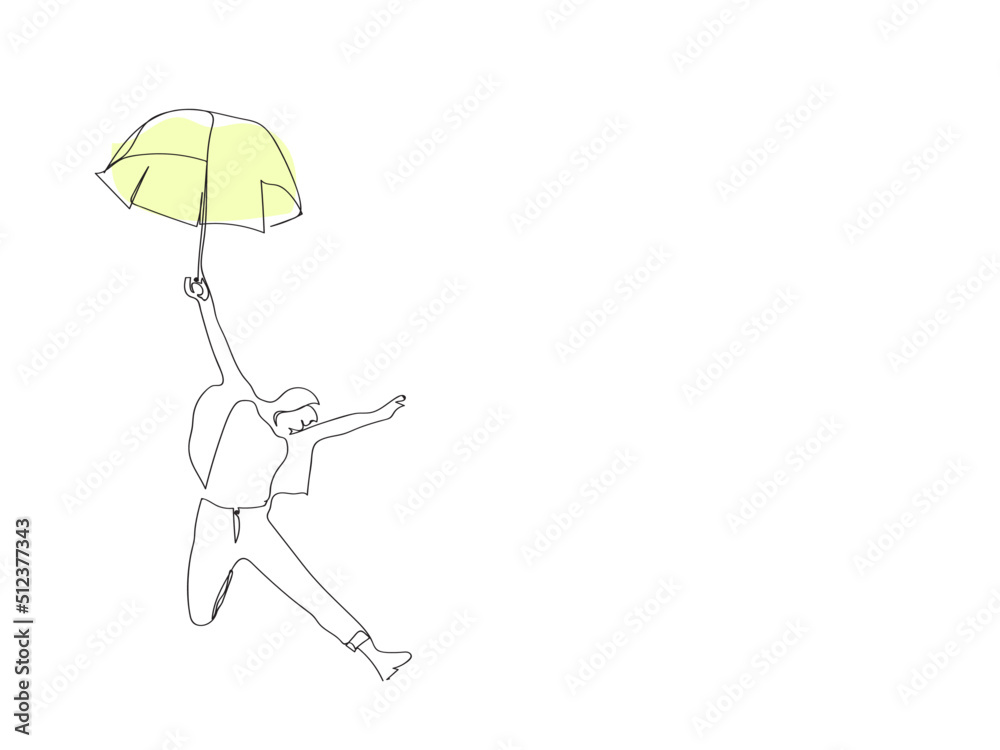 continuous line drawing. minimalist. happy rainy day. Vector illustration