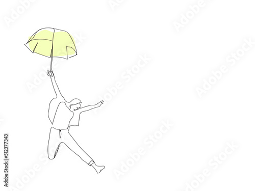 continuous line drawing. minimalist. happy rainy day. Vector illustration