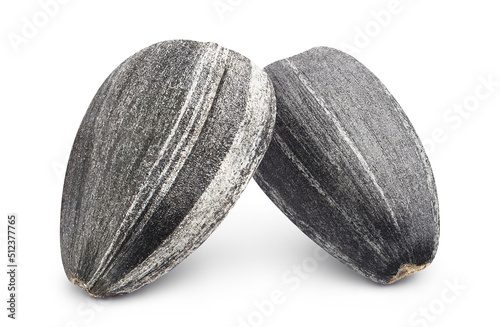 Wallpaper Mural Two delicious sunflower black seeds, isolated on white background Torontodigital.ca