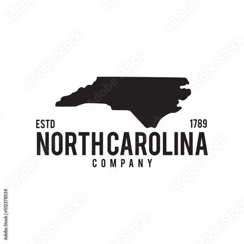 North Carolina map outline logo design