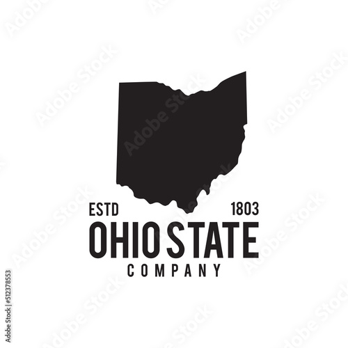 Ohio state map outline logo design photo