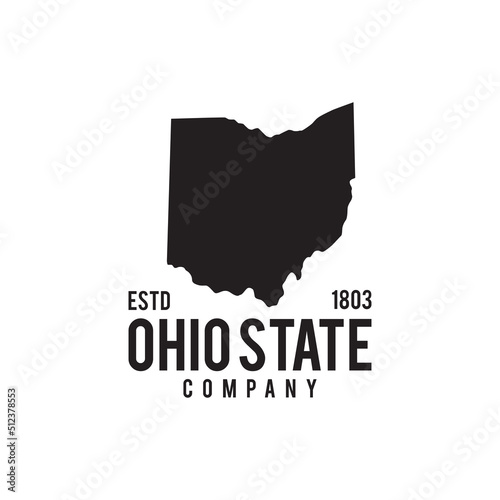 Ohio state map outline logo design