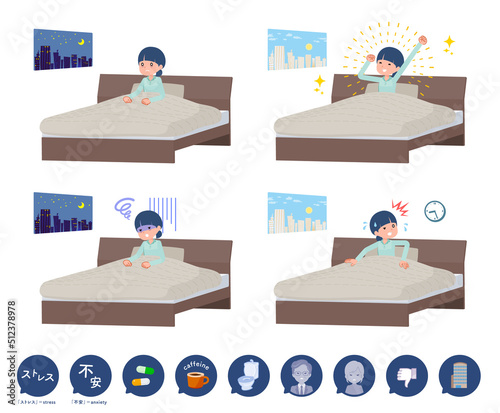 眠れない原因とナチュラルスタイル女性のセット