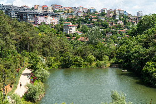 Ataturk kent ormani in Istanbul. Ataturk City Forest. Green spaces in Istanbul city. Green parks or recreational areas in city.