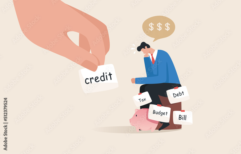 Debt crisis, Financial Stress. Bear high costs. Unemployment or being fired. Debt problem concept. Businessman was stressed and worried about financial problems. Debt crisis, Financial Stress. Bear high costs. Unemployment or being fired. Debt problem concept. Businessman was stressed and worried about financial problems.