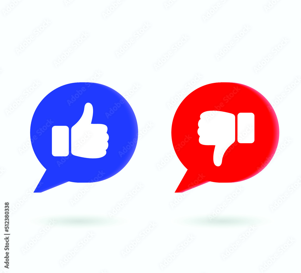 Like and unlike icon button , 3d illustration