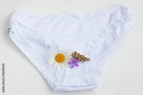 Women's underwear slips. Sanitary pads for every day with chamomile