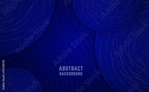 Abstract blue wave dynamic round shapes vector background