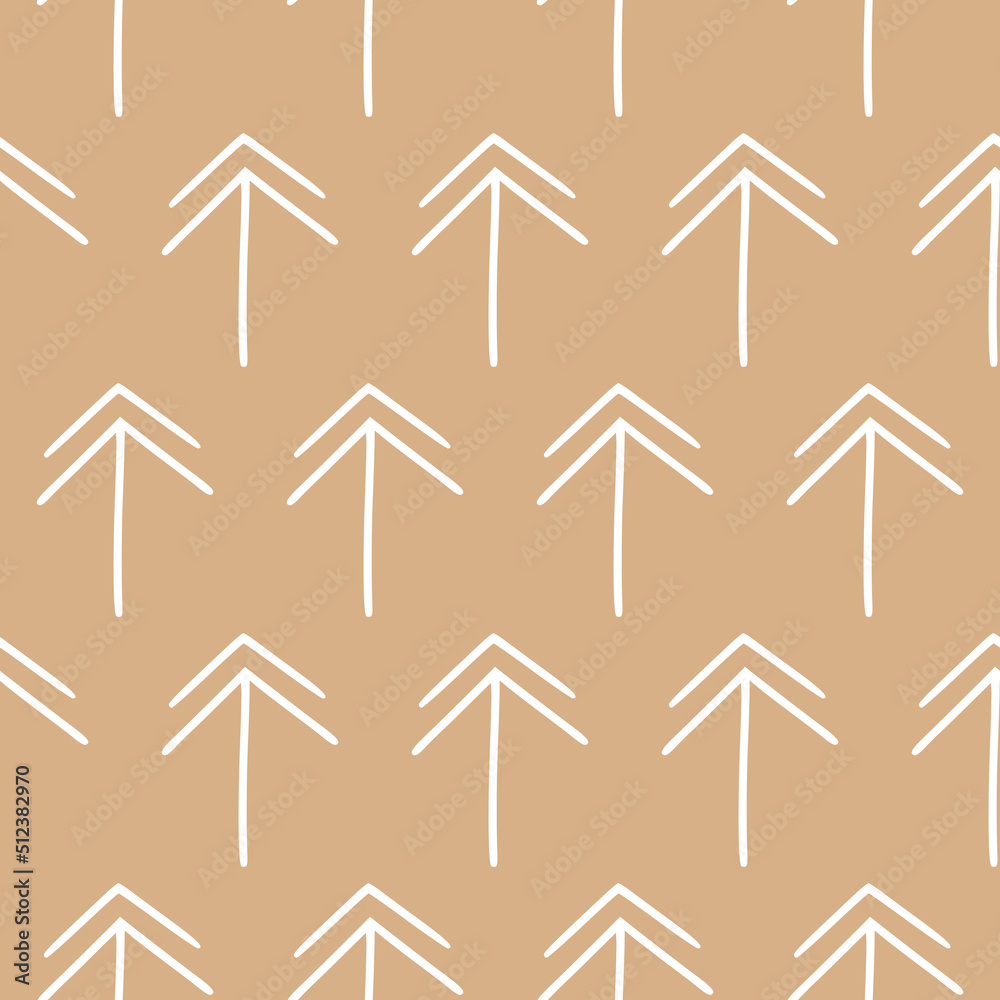 Geometric simple boho beige seamless pattern with abstract shapes. Vintage, retro mid century style texture for modern textile, fabric, home decor, wallpaper. Bohemian 60s background