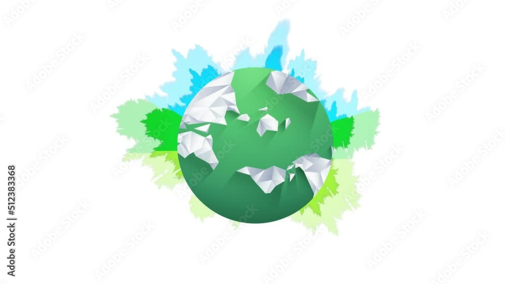 Animation of globe over wind turbines Animation of globe over wind turbines