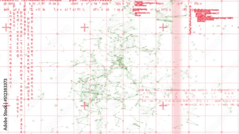 Animation of data processing and network of connections over grid Animation of data processing and network of connections over grid
