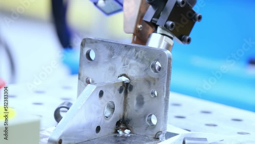 CNC metal processing. Automated metalworking machine.