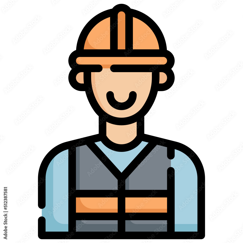 ENGINEER filled outline icon,linear,outline,graphic,illustration
