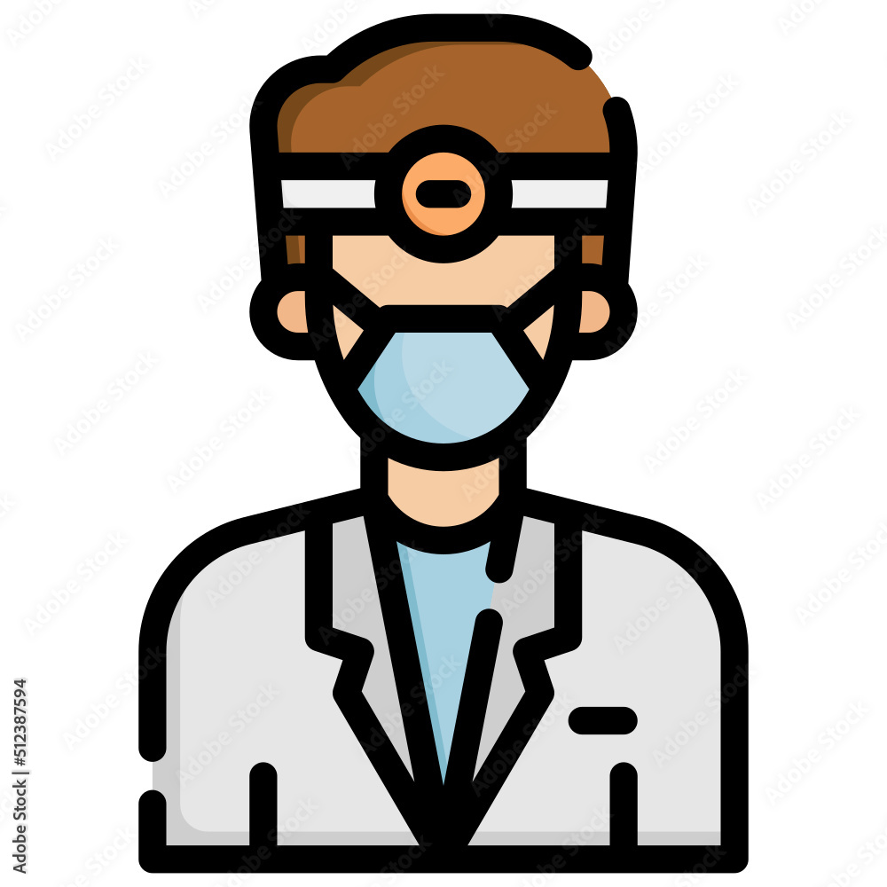 DENTIST filled outline icon,linear,outline,graphic,illustration