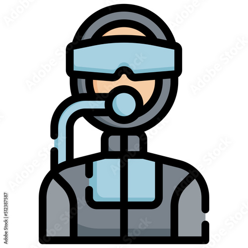 DIVER filled outline icon,linear,outline,graphic,illustration