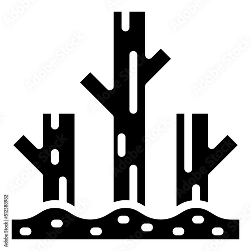 DEFORESTATION glyph icon,linear,outline,graphic,illustration