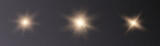 Flash of light, a star on a transparent background.Sun, summer. light sunlight png. Light burst of light png. vector 