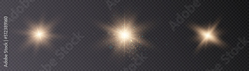 Flash of light, a star on a transparent background.Sun, summer. light sunlight png. Light burst of light png. vector	