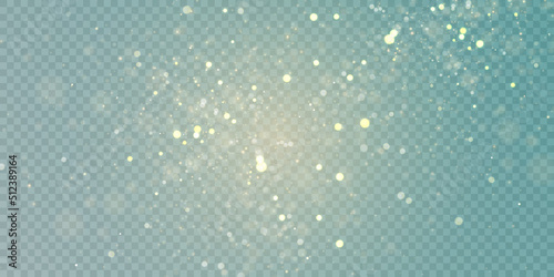 Light gold background with bokeh, falling golden sparks, dusty glitter with blur effect for the design of cards, invitations, congratulations, presentations.	
