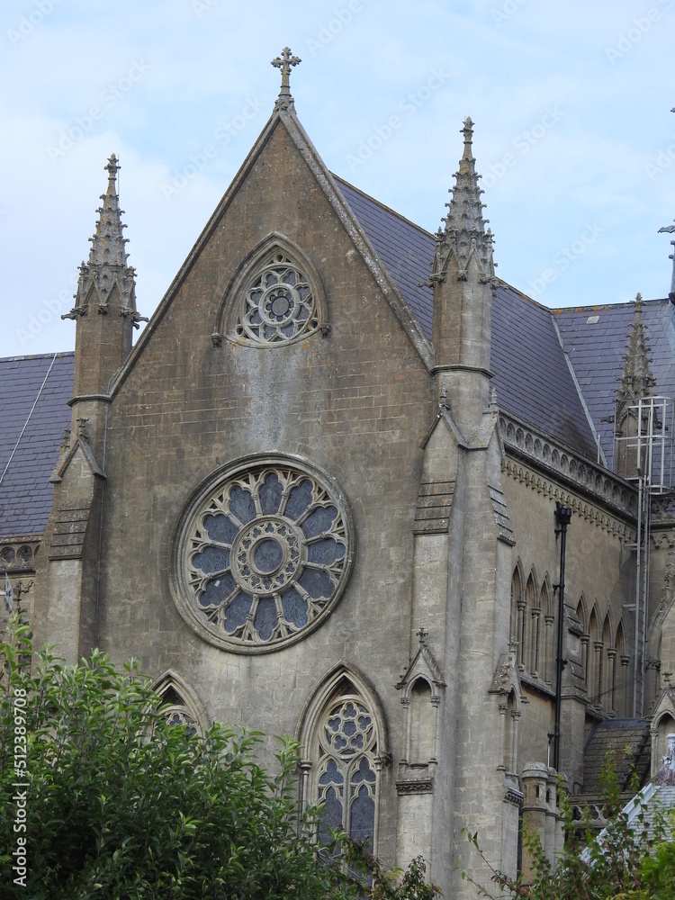 View of a part of the cathedral with a rosette
