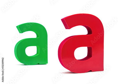 Laser cut letter on isolated white background. Acrylic lettering for the advertising and signage industry.