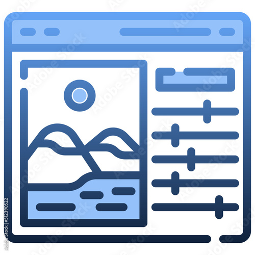 PHOTO EDITING Gradient icon,linear,outline,graphic,illustration