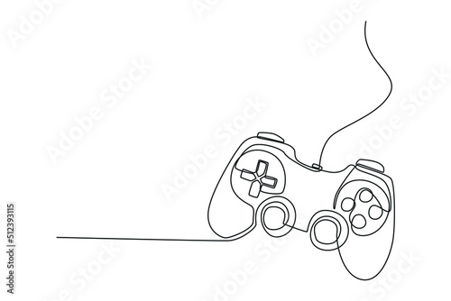 One continuous line drawing of  Joystick linear style sign for mobile. Game equipment concept. Single line draw design vector graphic illustration.