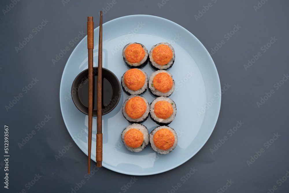 sushi on a plate sushi on a plate