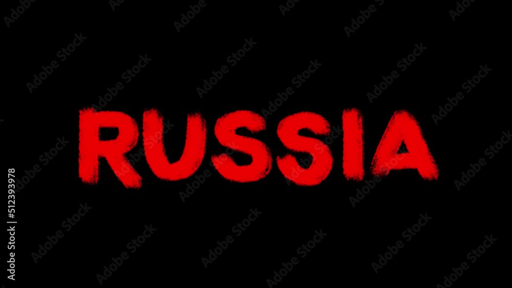 Red text Russia. Black background. Animated background. Great country. The color of blood. Mourning. Poster. Looped movements. Red text Russia. Black background. Animated background. Great country. The color of blood. Mourning. Poster. Looped movements.