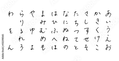 手描きのひらがな　ボールペン字	
