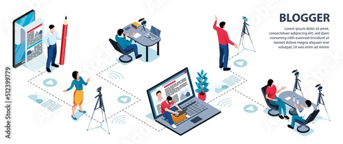 Isometric Blogger Infographics