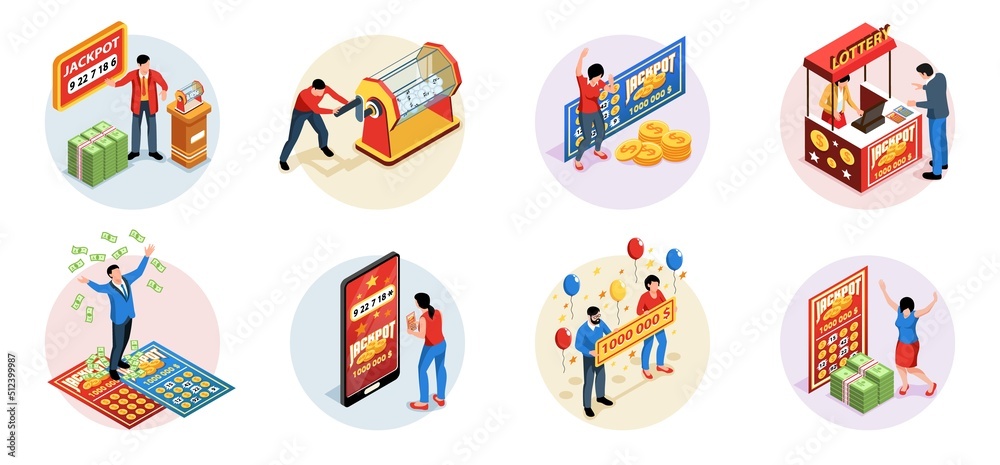 Obraz premium Isometric Lottery Compositions