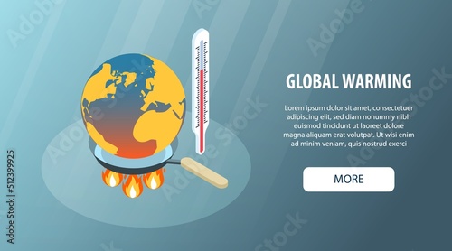 Isometric Global Warming Illustration
