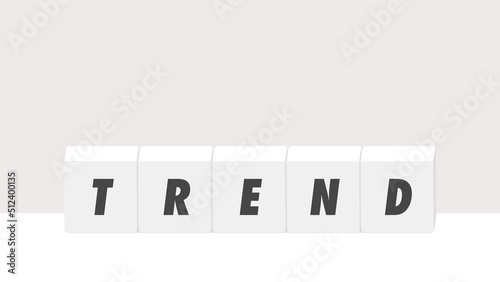 TRENDの文字が入った白いブロック - シンプルでおしゃれなトレンドのイメージイラスト素材
