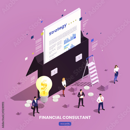 Financial Consultant Isometric Composition