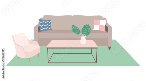 simple illustration of sofa and interior