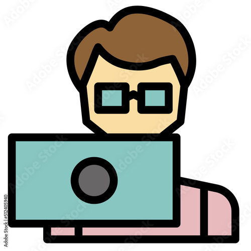 Technologi outline filled color st Icon
