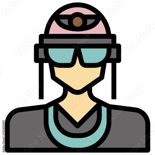 Aviator outline filled color Icon