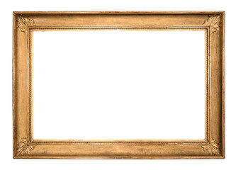 blank ancient flat golden picture frame cutout