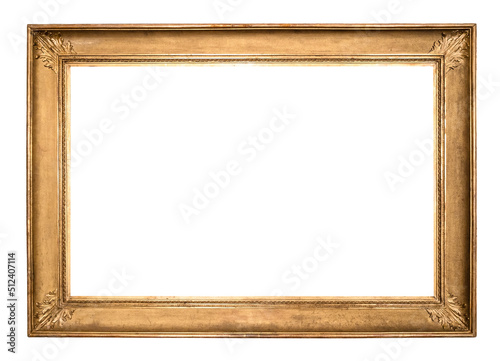 blank ancient flat golden picture frame cutout