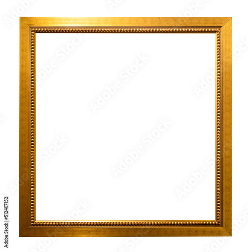 blank square flat golden picture frame cutout