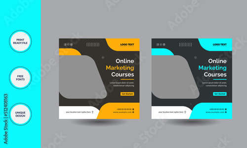 Online learning courses banner social media post